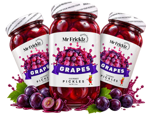 Grape Skinless Flavored Pickles -3 Jars for $19.99